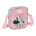 Minnie Mouse Minty Bolsito Bandolera Escolar Rosa Floral SAFTA Oficial