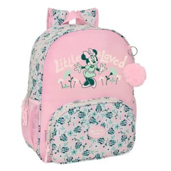 Mochila Disney Minnie Mouse Minty Junior Adapt. Carro Rosa Floral