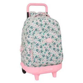 Mochila Grande con Ruedas Compact Disney Minnie Mouse Minty Rosa Floral