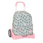 Disney Minnie Mouse "Minty" Mochila Escolar con Carro Extraíble Rosa Floral