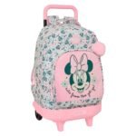 Disney Minnie Mouse Minty Mochila Gde. C/Ruedas Compact Extraible Rosa Floral