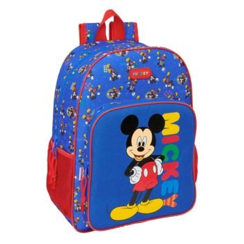 Mochila Escolar Adaptable a Carro Disney Mickey "Today" Azul SAFTA