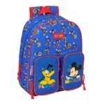 Mochila Infantil Disney Mickey Mouse "Today" Azul Adaptable Carro SAFTA