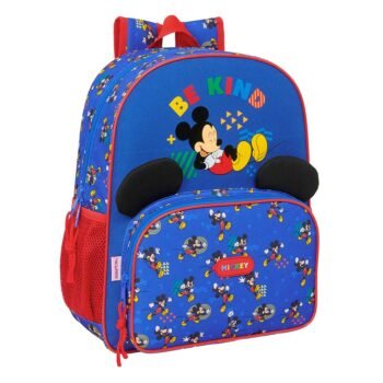 Mochila Junior Adaptable Carro Disney Mickey Mouse Today Azul SAFTA