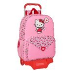 Hello Kitty Mochila Escolar con Carro Extraíble Rosa SAFTA Oficial