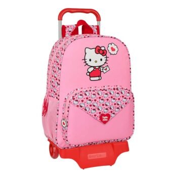Hello Kitty Mochila Escolar con Carro Extraíble Rosa SAFTA Oficial