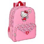 Mochila Escolar Hello Kitty Adaptable Carro Rosa SAFTA Original