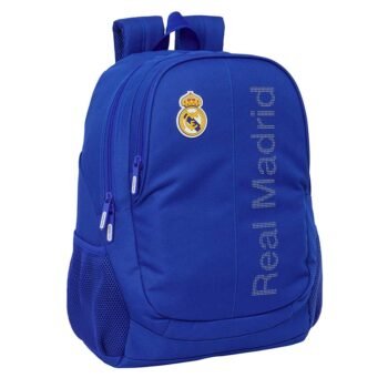 Mochila Real Madrid Oficial SAFTA Adaptable a Carro Azul Escolar