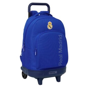 Mochila Escolar Real Madrid LaLiga con Ruedas Extraíble Compact AZUL