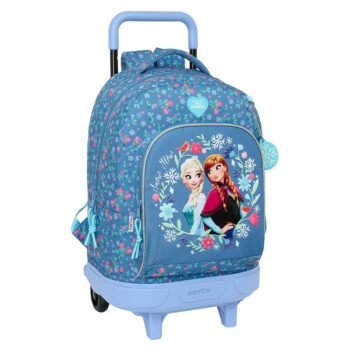 Disney Frozen Mochila Grande con Ruedas Compact Extraíble Azul SAFTA