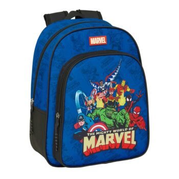 Mochila Escolar Marvel Avengers Adaptable Carro AZUL/NEGRO SAFTA