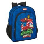 Mochila Preescolar Marvel Avengers Junior Adaptable Carro Azul Negro SAFTA