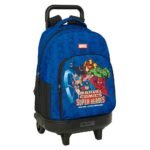 Marvel Avengers Mochila Gde. Ruedas Extraíble AZUL/NEGRO