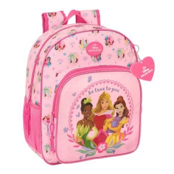 Mochila Preescolar Princesas Disney Rosa Adaptable a Carro SAFTA