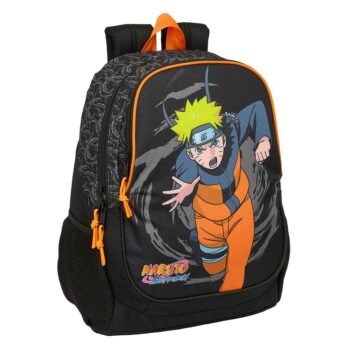 Naruto Mochila Escolar Adaptable a Carro Negra SAFTA Original
