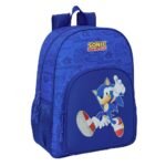 Mochila Escolar Sonic Adaptable a Carro AZUL | SAFTA Original