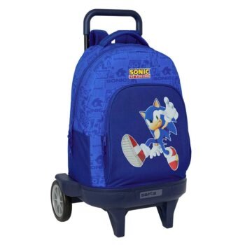 Sonic Mochila Escolar Ruedas Extensible Compact Evolutiva Azul