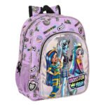 Mochila Escolar Adaptable Carro Monster High "Best Boos" LILA