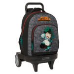Mochila My Hero Academia con Ruedas Compacta Extensible Negra