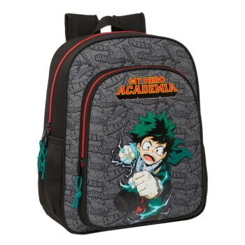 Mochila My Hero Academia Junior Adaptable Carro Negra Oficial SAFTA