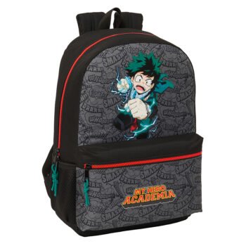 Mochila Escolar My Hero Academia Adaptable a Carro NEGRO SAFTA