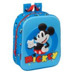 Disney Mickey Mouse 3D Mochila Guarderia Azul SAFTA Original