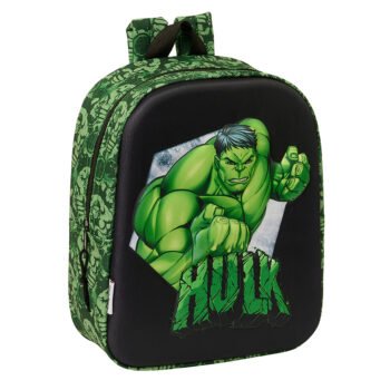 Mochila Guardería Marvel Avengers Hulk 3D Verde SAFTA Oficial