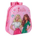 Mochila Barbie 3D Oficial Rosa Fucsia SAFTA | Infantil | Diseño Exclusivo