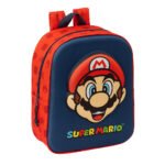 Super Mario 3D Mochila Guardería Infantil Azul - SAFTA Oficial