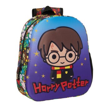 Mochila Harry Potter 3D Infantil Azul Multicolor SAFTA