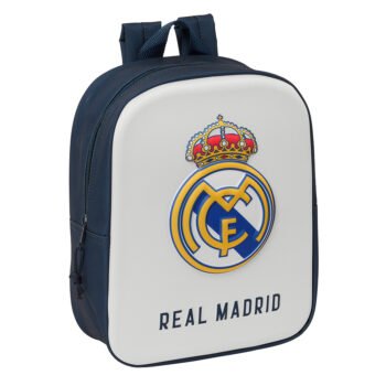 Mochila Guardería Real Madrid 3D LaLiga Oficial Blanco/Azul