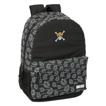 One Piece "Pirates" Mochila Escolar Adaptable a Carro NEGRA SAFTA