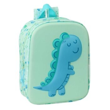 Mochila Guardería Articulos Safta Dino 3D Verde/Menta