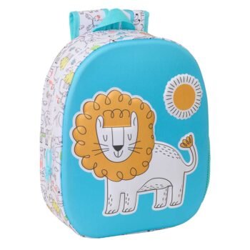 Mochila Infantil Safta Lion 3D Articulos Safta Blanco/Azul