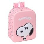 Mochila Infantil Snoopy 3D Rosa SAFTA Oficial