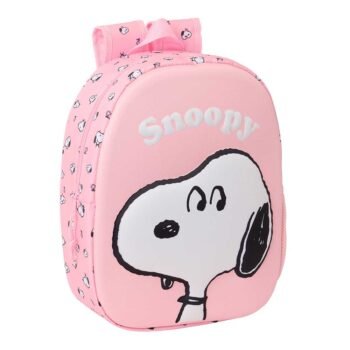 Mochila Infantil Snoopy 3D Rosa Claro | SAFTA Original