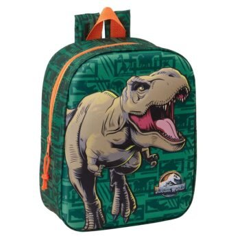 Mochila Guardería Jurassic World 3D Verde Oscuro Oficial SAFTA