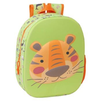 Mochila 3D Articulos Safta Safta Tiger Verde Lima Niños