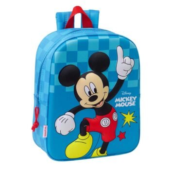 Mochila Guarderia Disney Mickey Mouse 3D Azul Oficial SAFTA