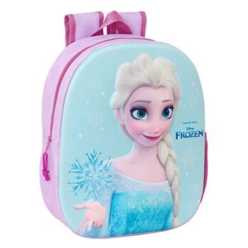 Mochila Infantil 3D Disney Frozen Celeste Oficial SAFTA