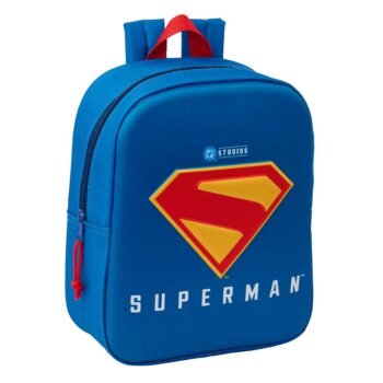 DC Superman 3D Mochila Guarderia Azul Oficial SAFTA