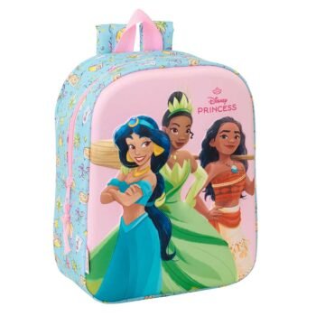 Mochila Guarderia Frozen 3D Princesas Disney Rosa Claro