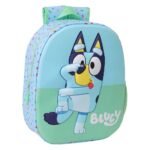 Bluey Mochila Infantil 3D SAFTA | Diseño Frontal Termoconformado Azul