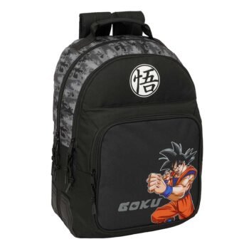 Mochila Dragon Ball Doble Adaptable a Carro Negro SAFTA Oficial