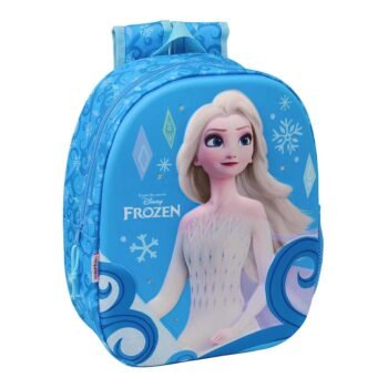 Mochila Disney Frozen 3D con Leds Azul Preescolar Original SAFTA
