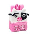 Safta Mochila Peluche Vaca Preescolar Blanco y Rosa Oficial