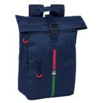 Benetton Italy Mochila Solapa Portátil 15,6'' Azul Marino