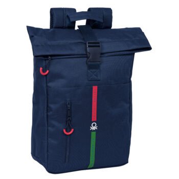 Benetton Italy Mochila Solapa Portátil 15,6'' Azul Marino