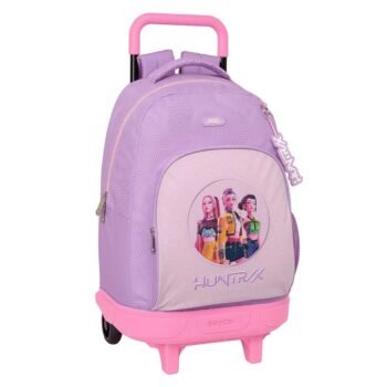 K-Pop Demon Hunters Iconic - Mochila Grande con Ruedas Extraíble LILA