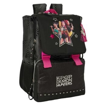 K-Pop Demon Hunters Energy Mochila Extensible NEGRO Escolar Oficial